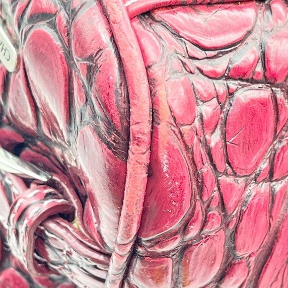 Large Charlie Lapson Leather Shoulder Bag Purse Burgundy size 16”x11” Laptop - Picture 6 of 16